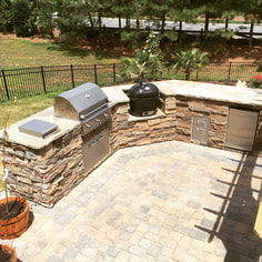Outdoor kitchen stone